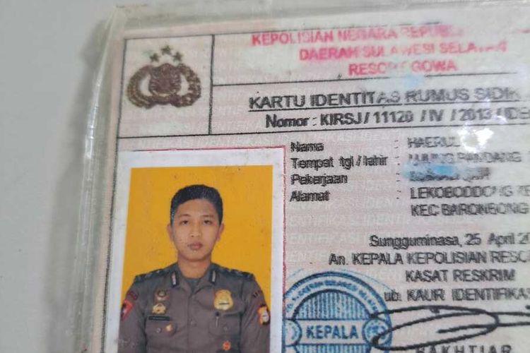 Haerul diamankan polisi setelah 5 tahun mengaku sebagai anggota Brimob Polda Sulsel melakukan penyamaran.(Humas Polrestabes Makassar)