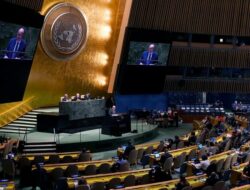 Ilustrasi Sidang Majelis Umum PBB di Markas PBB di New York City, AS.(TIMOTHY A CLARY/AFP/GETTY IMAGES via DW INDONESIA)