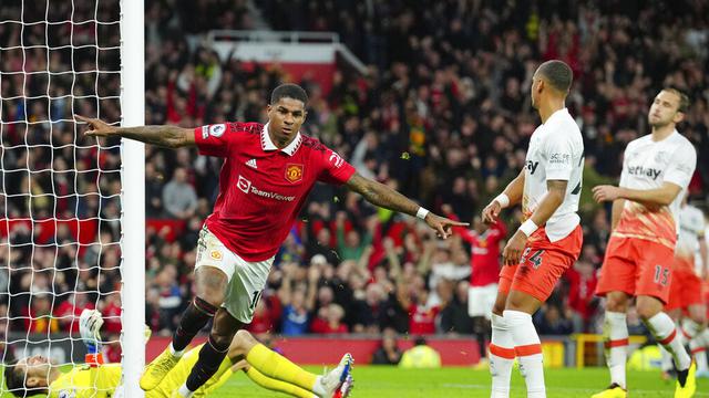 Manchester United (MU) vs West Ham United di stadion Old Trafford di Manchester, Inggris, (AP Photo/Jon Super)