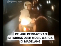 klitih Fakta dua remaja membawa celurit yang ditabrak mobil di Magelang.(screenshoot twitter/INDONESIAinLOVE)