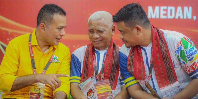Musa Rajekshah bersama Bobby Nasution dan Surya. (HO/gilbert)